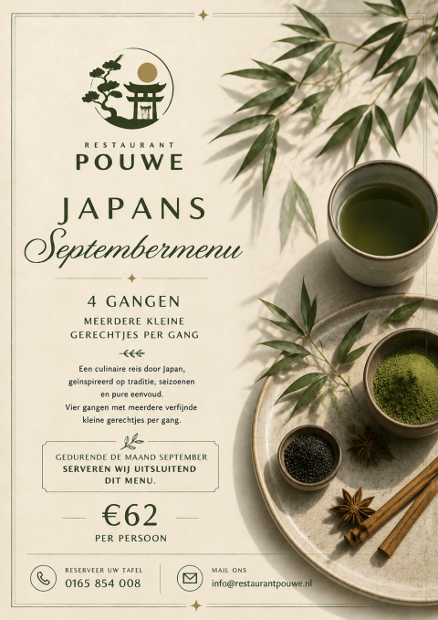 Japans Septembermenu bij Restaurant Pouwe